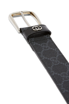 حزام بحلية حرف G بتصميم متداخل&nbsp; قماش قنب سوبريم بنقشة حرفي GG