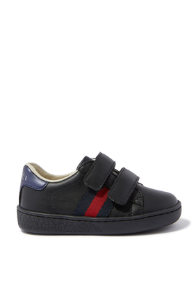 Kids Toddler Leather Sneaker With Web