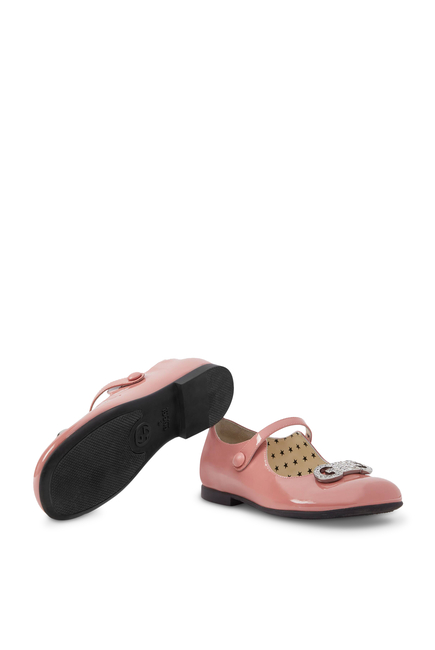حذاء بالرينا ماري جين للأطفال مرصع بالكريستال