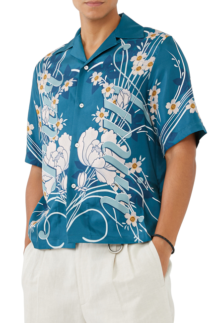 قميص بولينغ بطبعة زهور