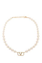 Vlogo Faux Pearl Necklace