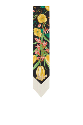 ربطة عنق حرير بطبعة زهور