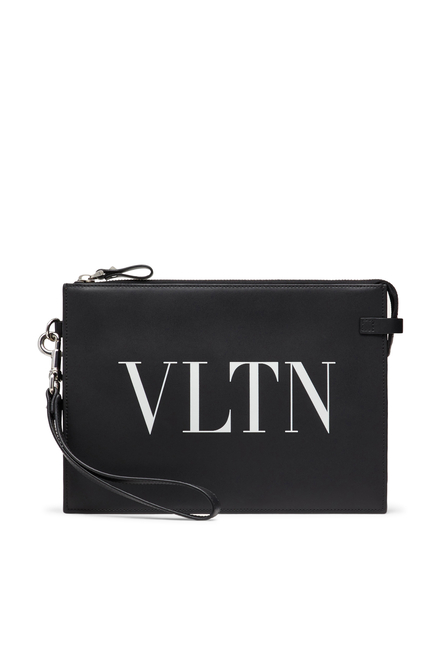 حقيبة صغيرة جلد مزينة بشعار VLTN