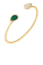 Serpent Boheme Bracelet, Yellow Gold with Malachite & Diamonds