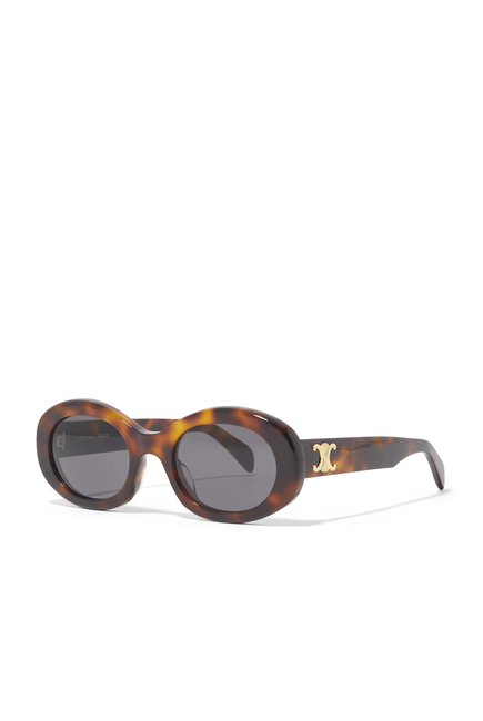 نظارة شمسية بتصميم بيضاوي بشعار الماركة