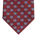 ربطة عنق حرير بنقشة معينات بحرفي GG