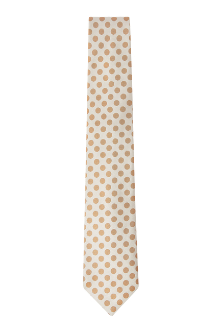 ربطة عنق جاكار حرير بنقشة منقطة