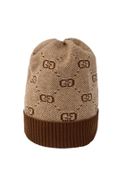 قبعة قطن وصوف بنقشة حرفي GG