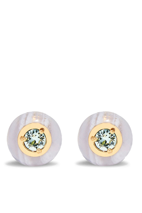 Semiprecious Crystal Cushion Earrings