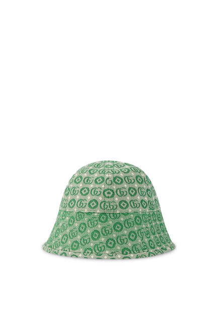 قبعة قطن للأطفال بنقشة حرفي شعار الماركة