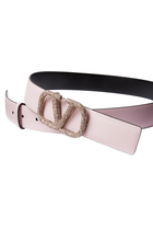 VLogo Signature Crystal Buckle Reversible Belt