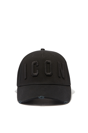 ICON EMBROIDERED CAP:BLK:One Size