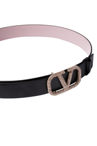 VLogo Signature Crystal Buckle Reversible Belt