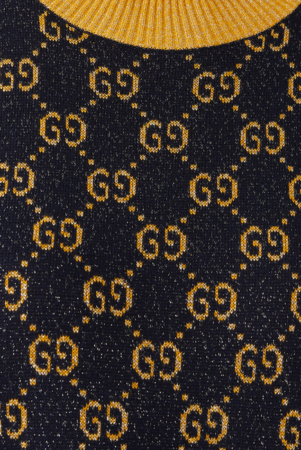 فستان بنقشة شعار GG