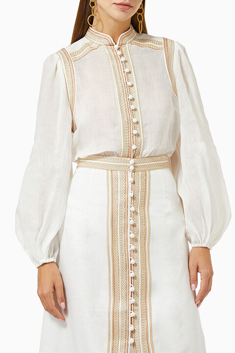 بلوزة كاسيا مطرزة بحبل