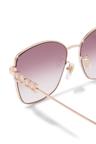 نظارة شمسية بتصميم فراشة بجسر أنف منخفض