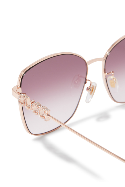 نظارة شمسية بتصميم فراشة بجسر أنف منخفض