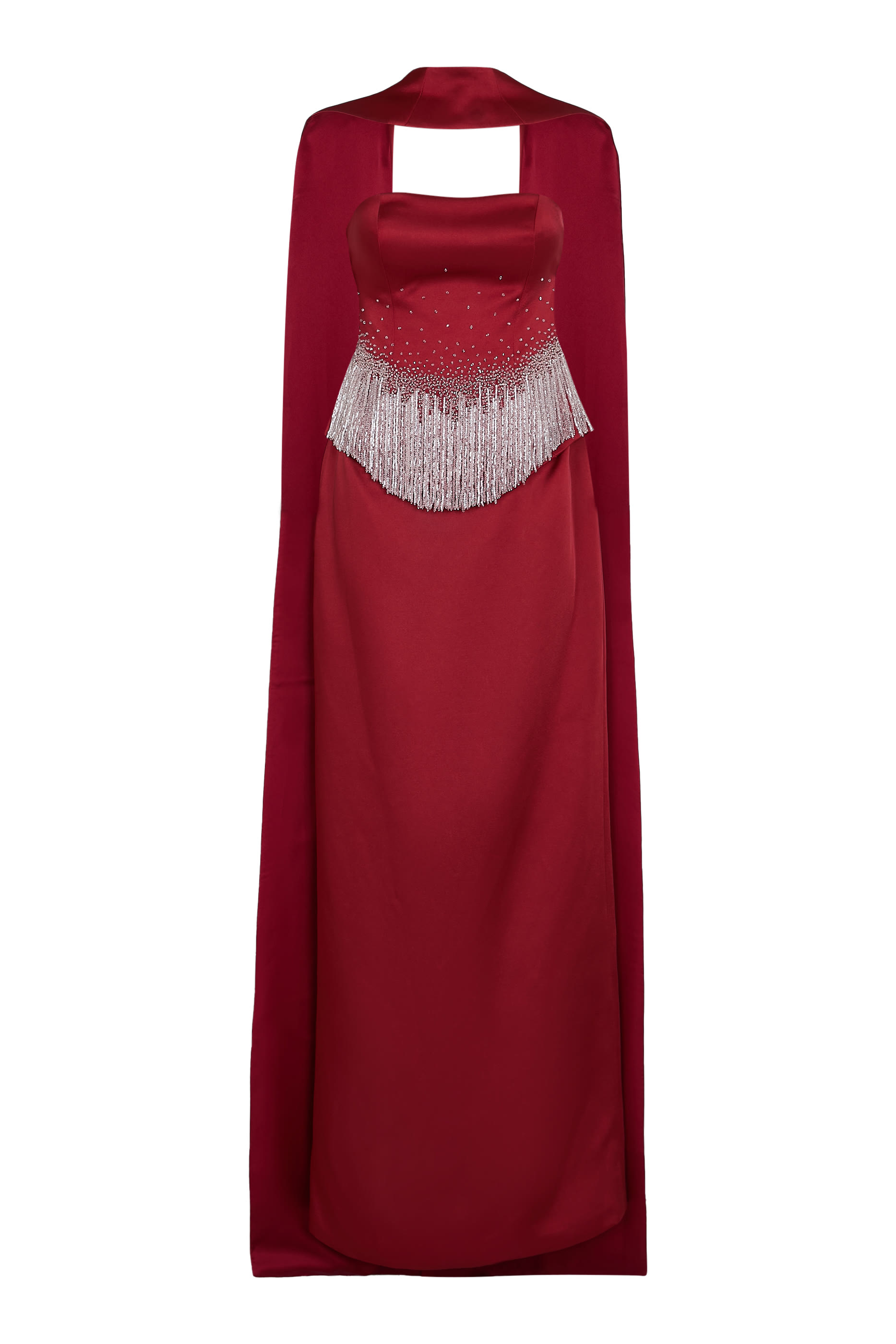 فستان سهرة لوز حرير تافيتا