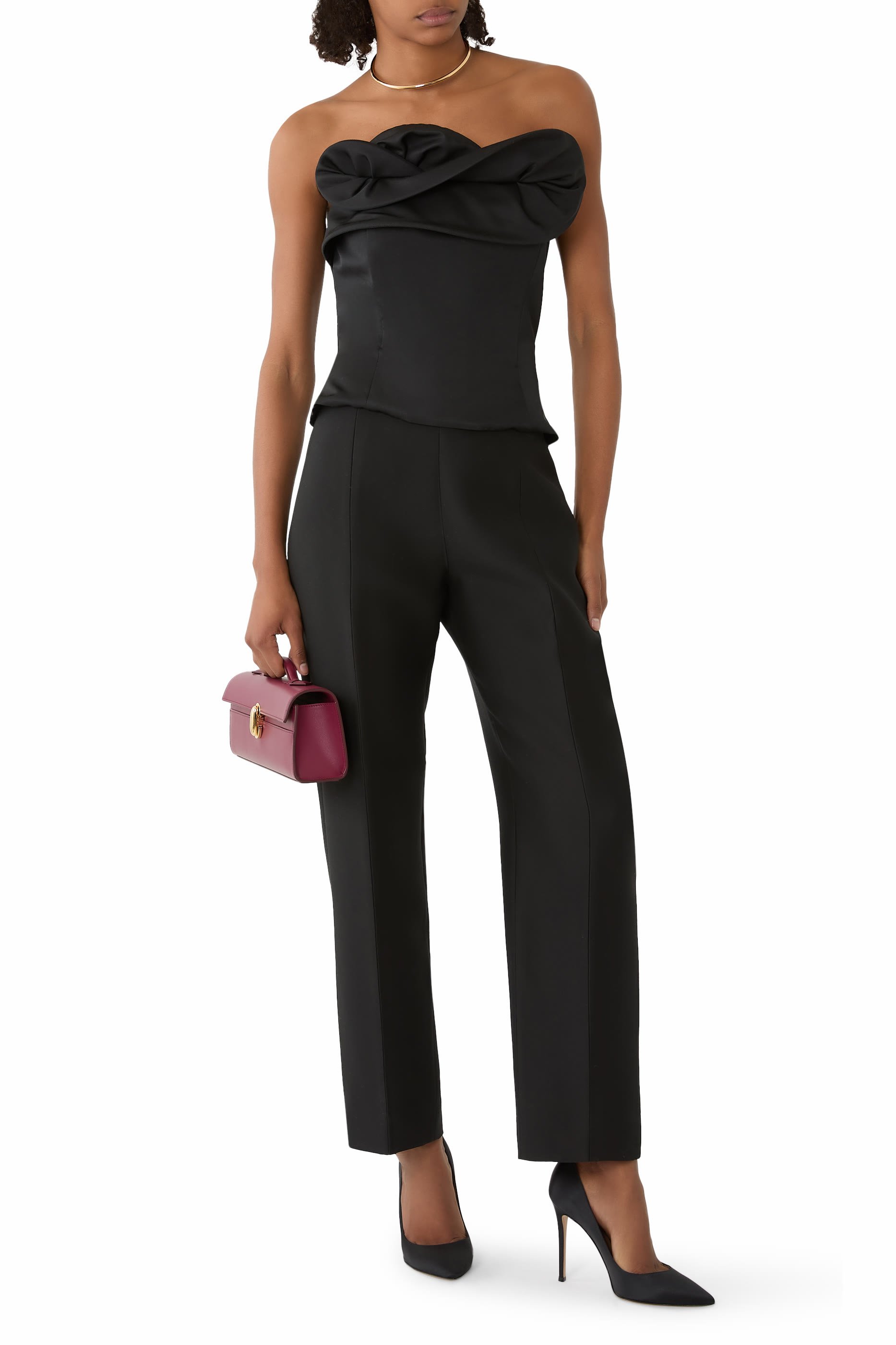 بلوزة بنمط مشد صوف وحرير