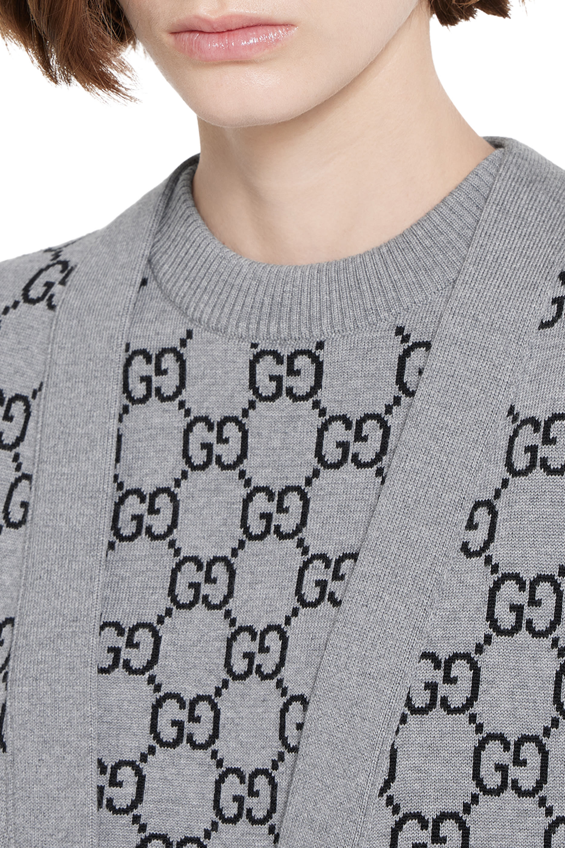  Reversible GG Wool Jacquard Top