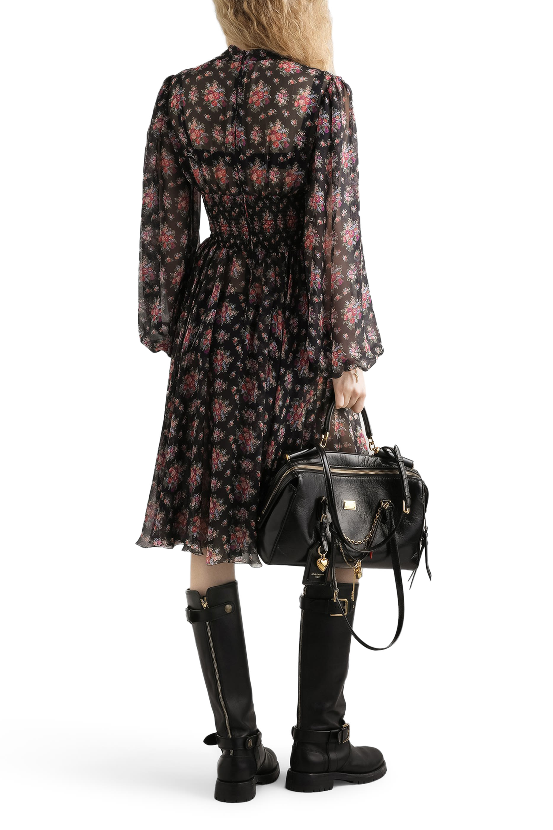 فستان بطبعة ورود صغيرة شيفون