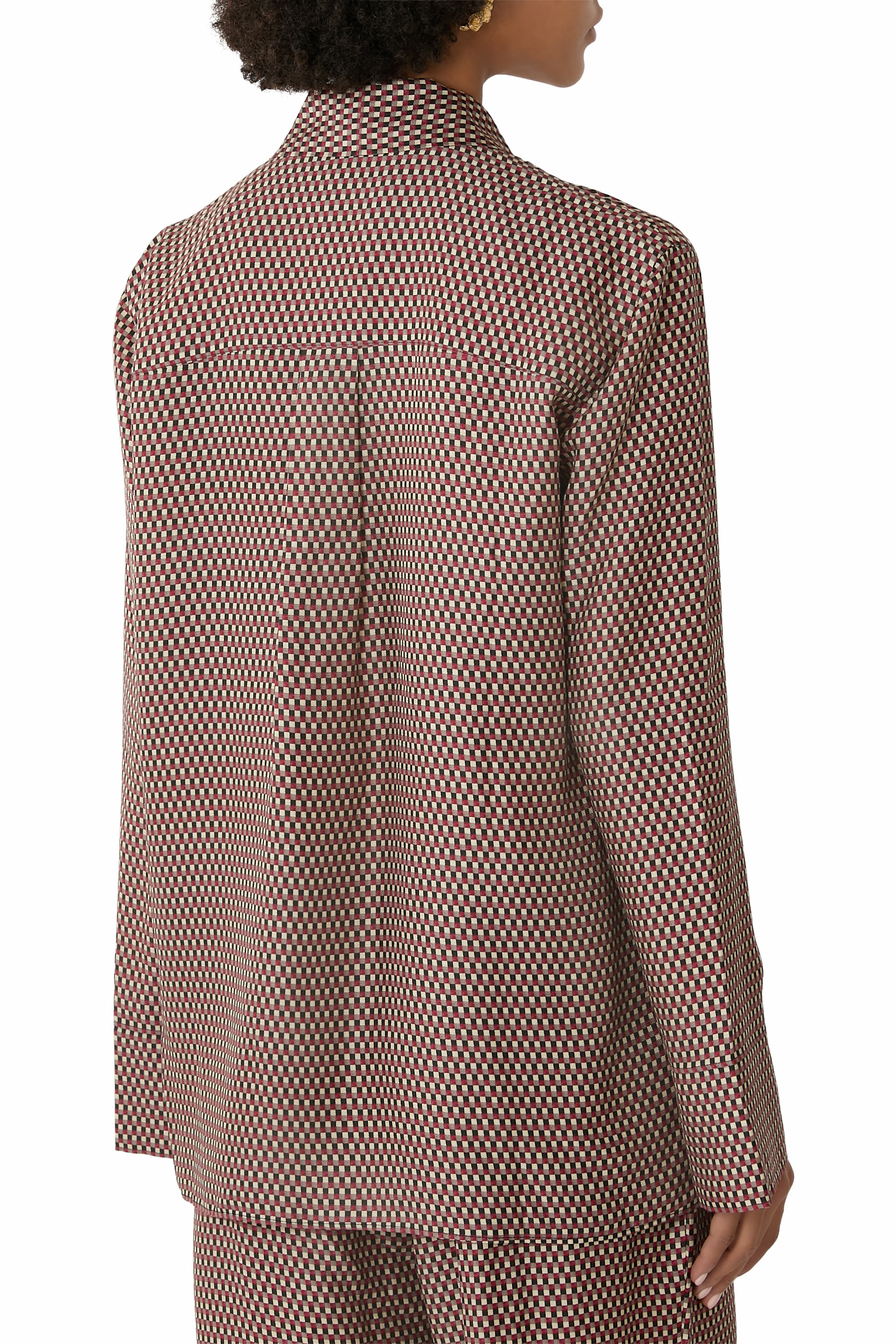  بلوزة بطبعة أديل مزيج حرير