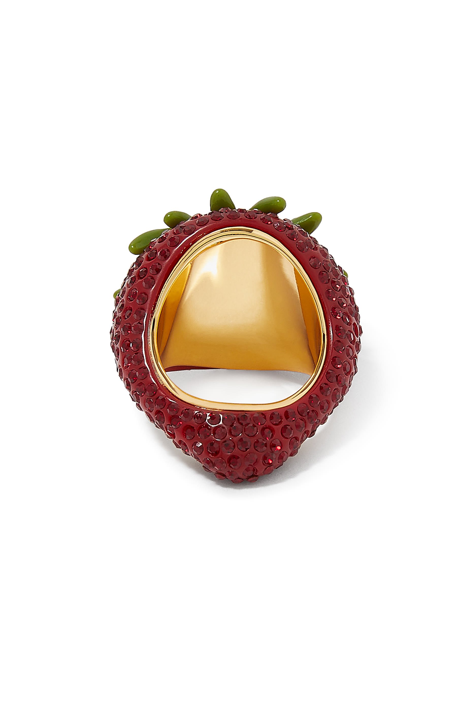 خاتم بتصميم فراولة مرصع بأحجار