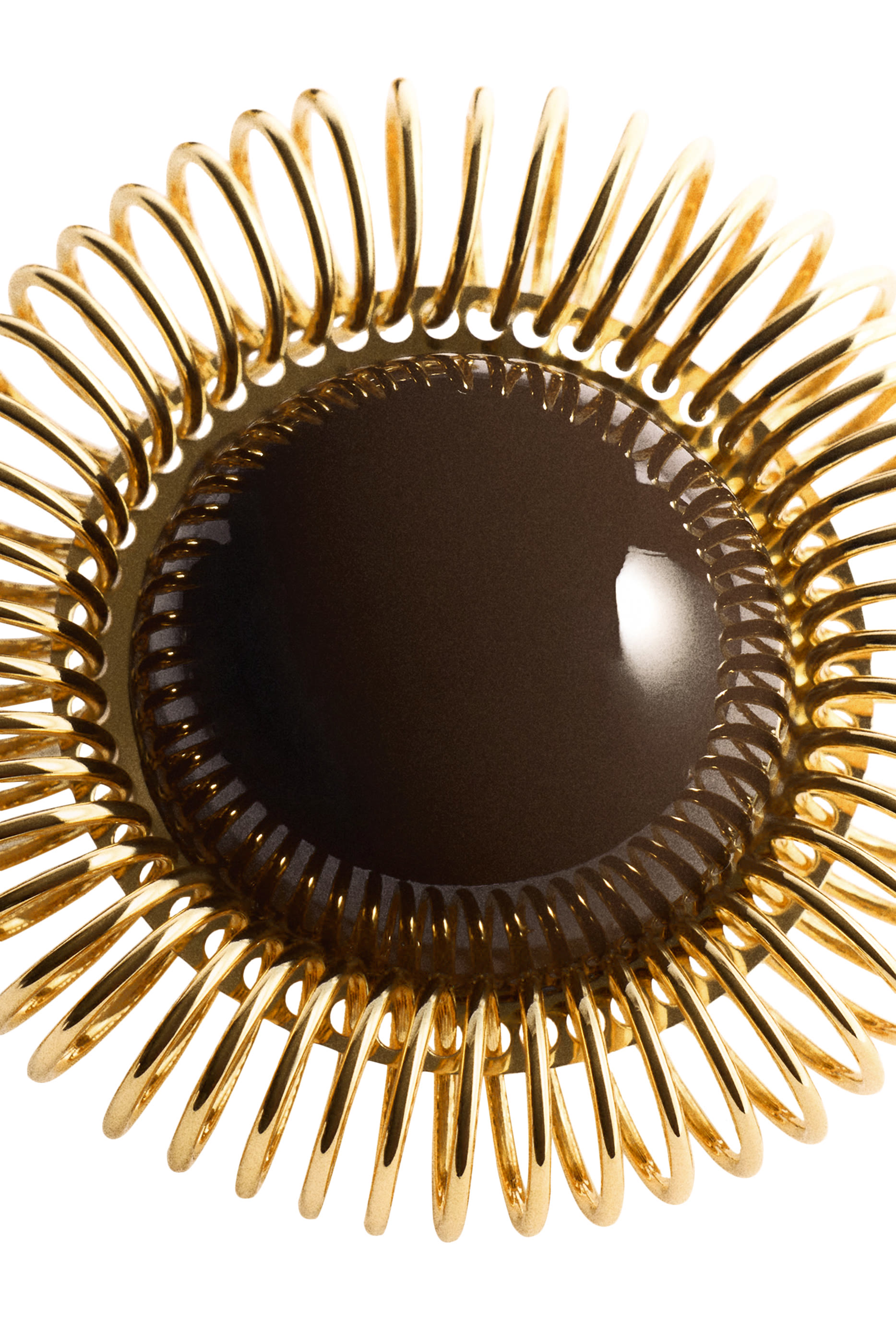 أقراط لاكروايزولز بتصميم زهرة عباد الشمس، نحاس وراتنج