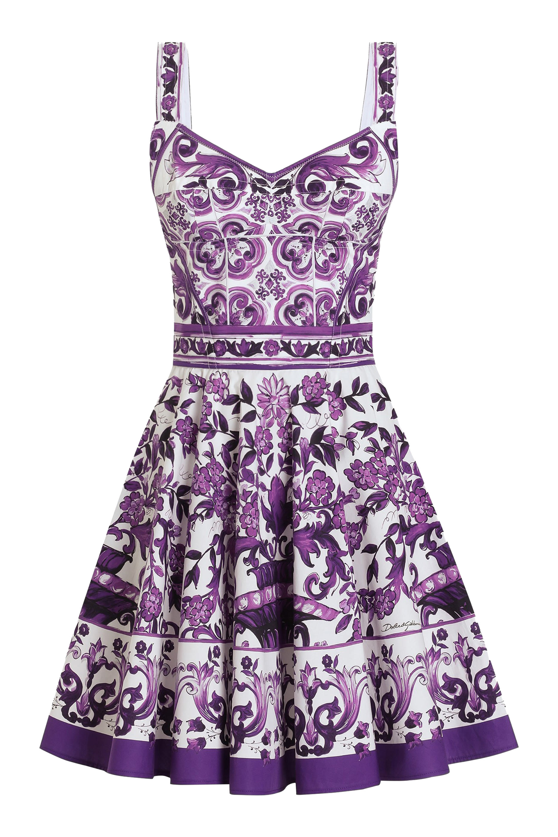 فستان قصير بطبعة مايوليكا