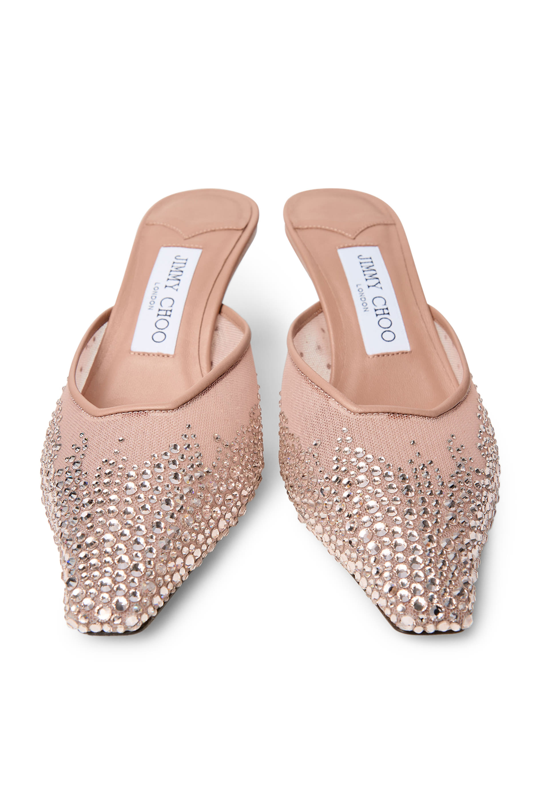 حذاء مفتوح من الخلف فيفي 65 قماش شبكي مرصع بالكريستال