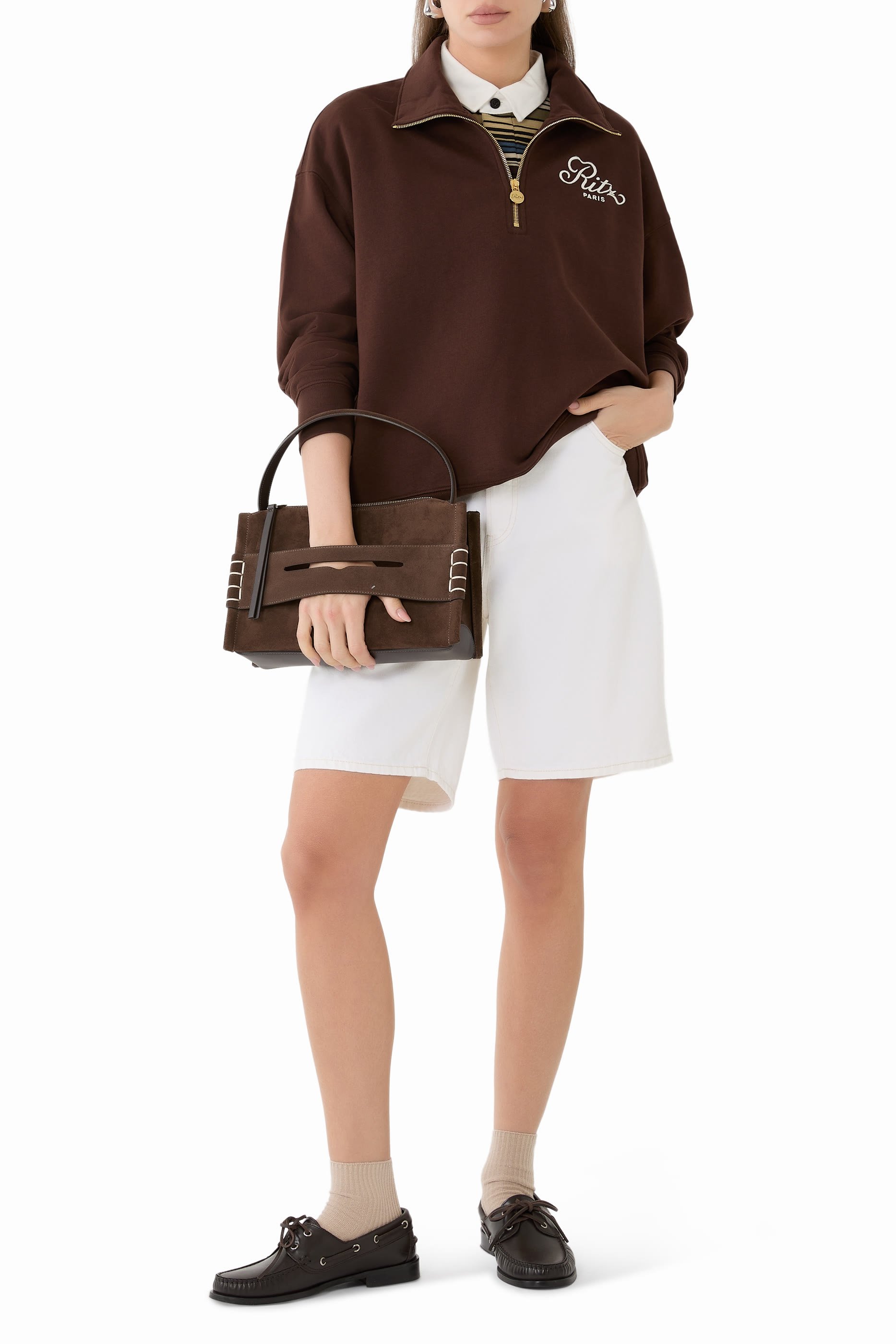 سويت شيرت بولو ريتز بنصف سحاب