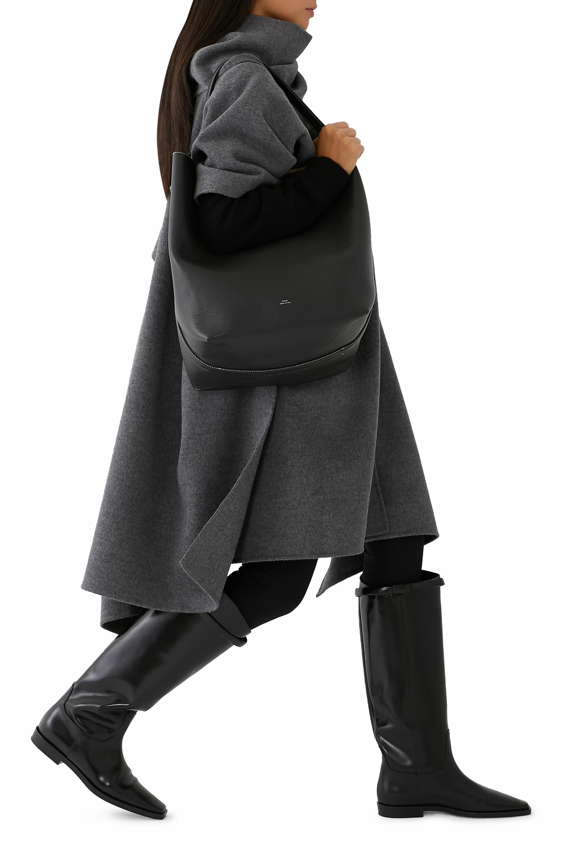 حقيبة يد بحمالة جلد