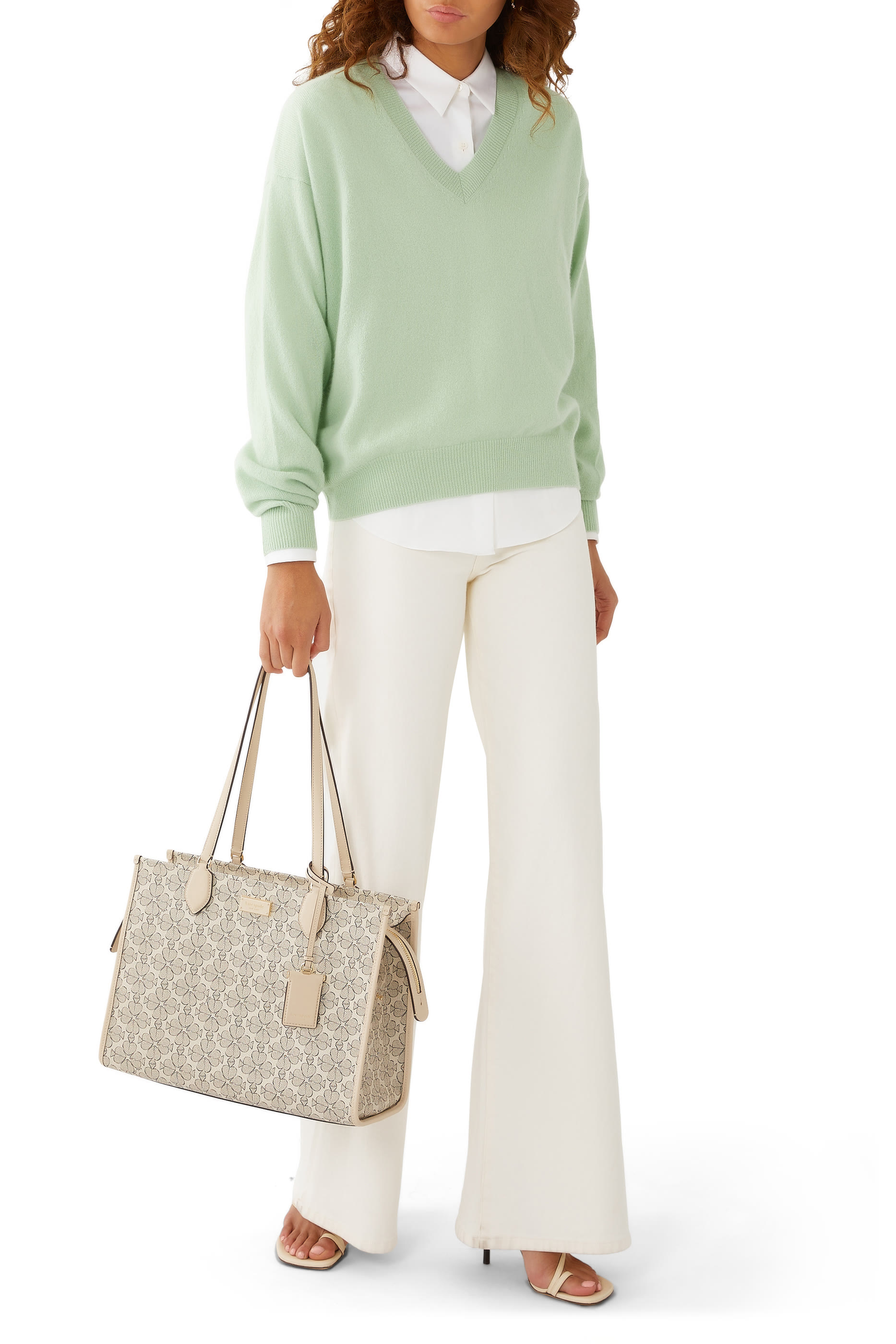 حقيبة يد مانهاتن بنقشة زهور بالشكل البستوني