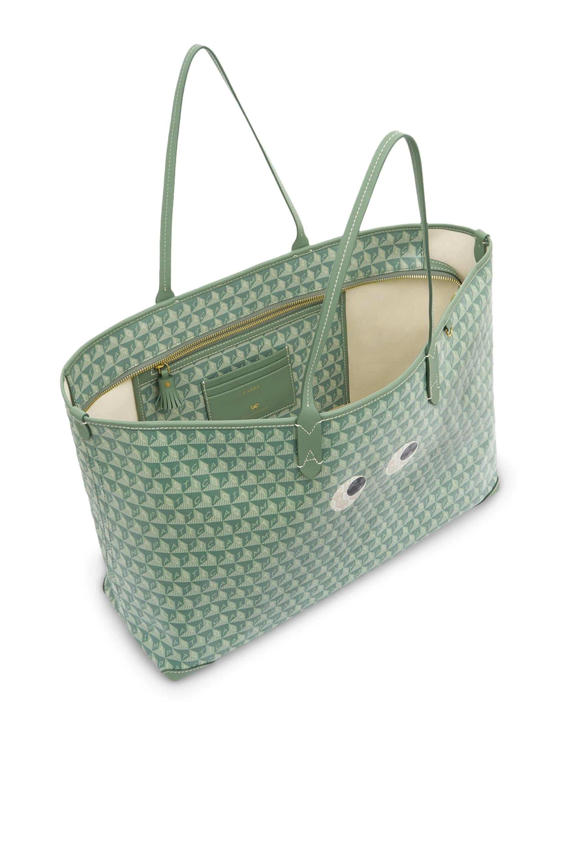 حقيبة يد آي ام ايه بلاستيك باج بسحاب مزينة بعيون