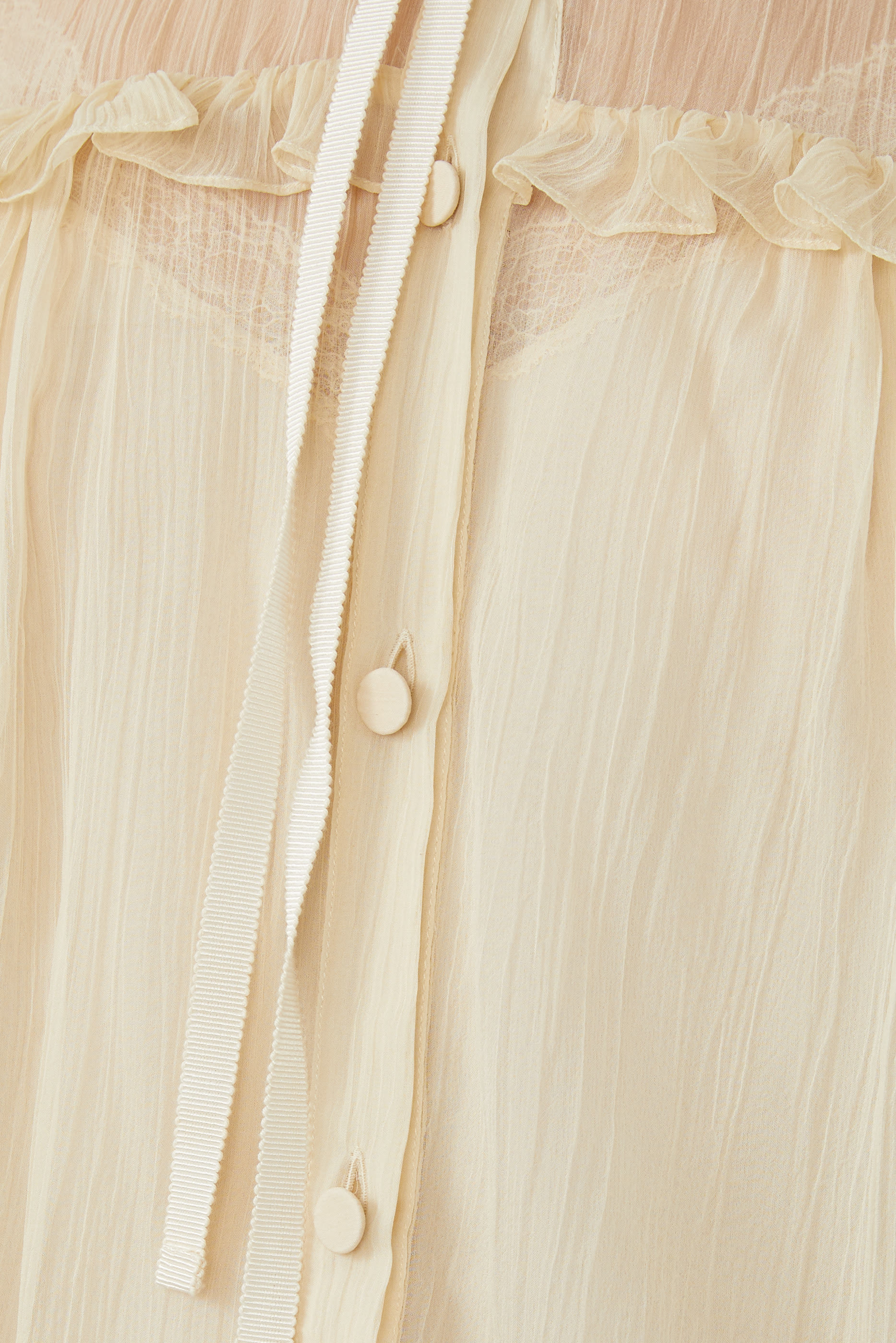 قميص حرير شيفون بكشكش