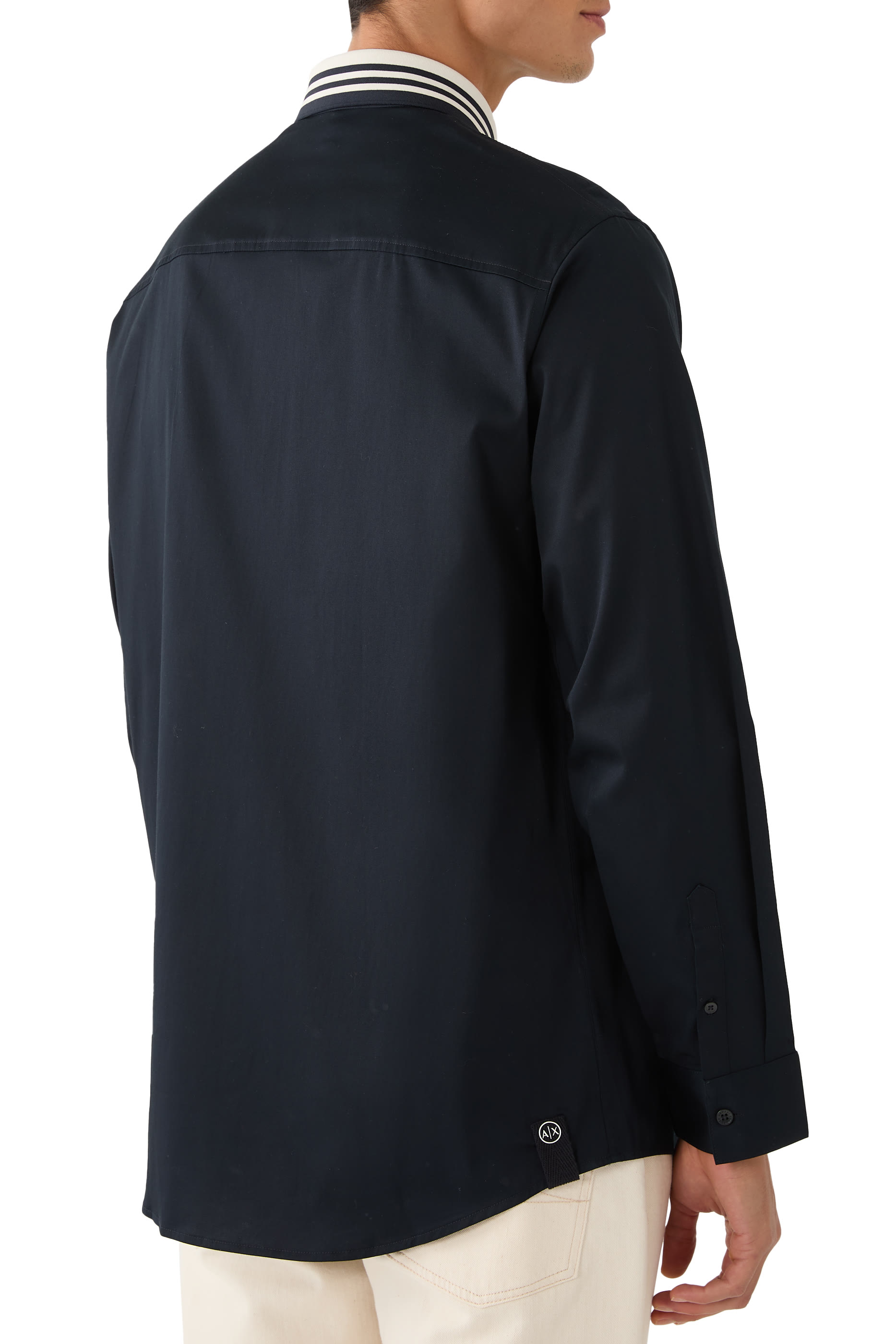 قميص مارينا بأكمام طويلة وشعار الماركة