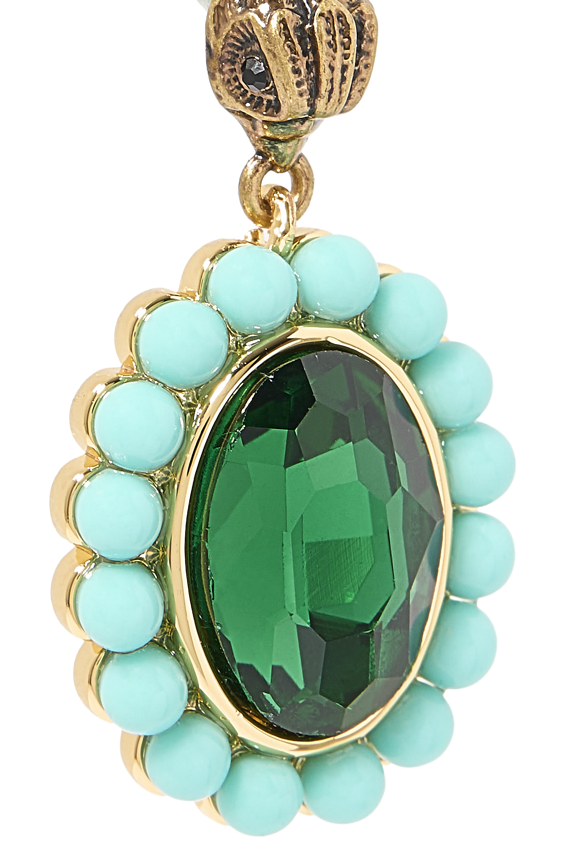 أقراط ريجنسي متدلية، مرصع بالكريستال نحاس