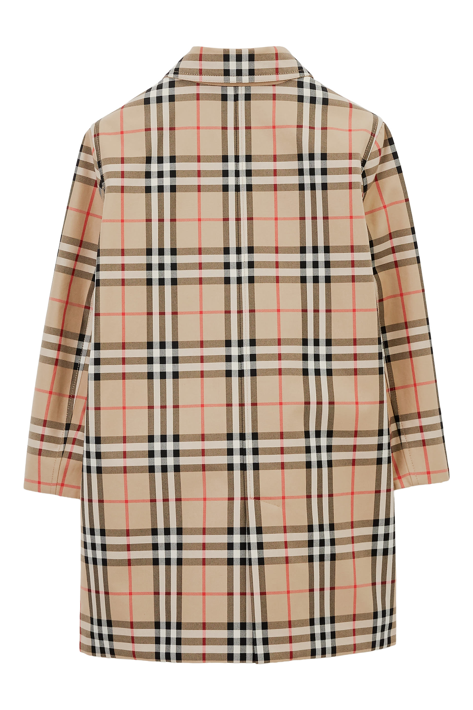 معطف كار بتصميم بوجهين بنقشة مربعات للأطفال