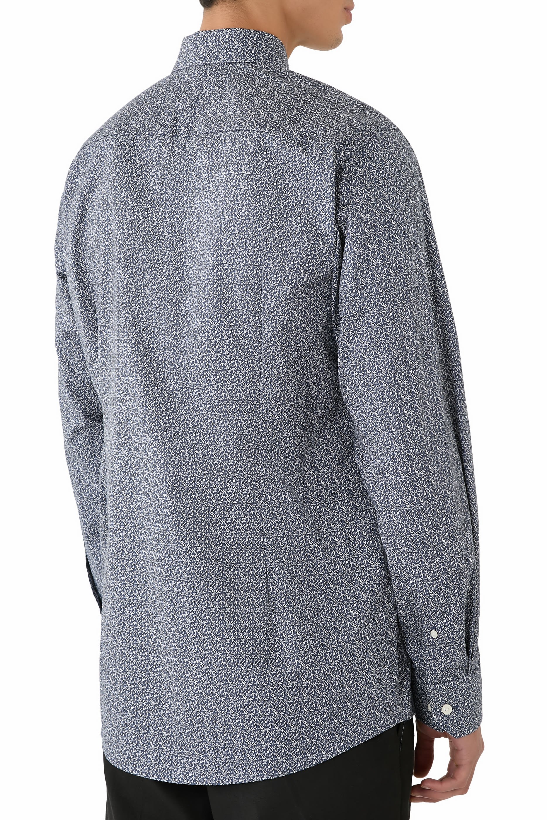 قميص بنقشة زهور تويل مميز للماركة