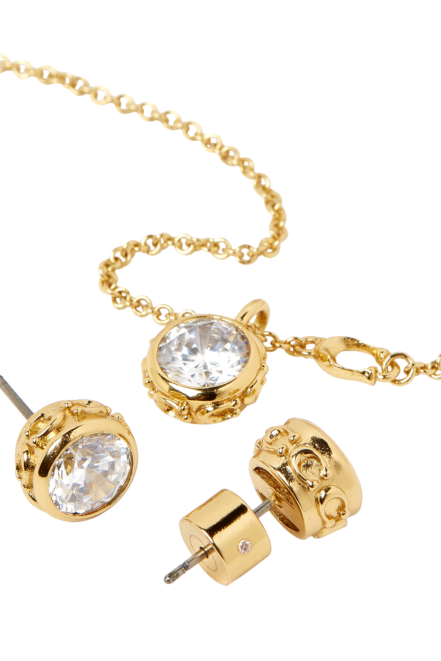 طقم قلادة وأقراط بأحجار