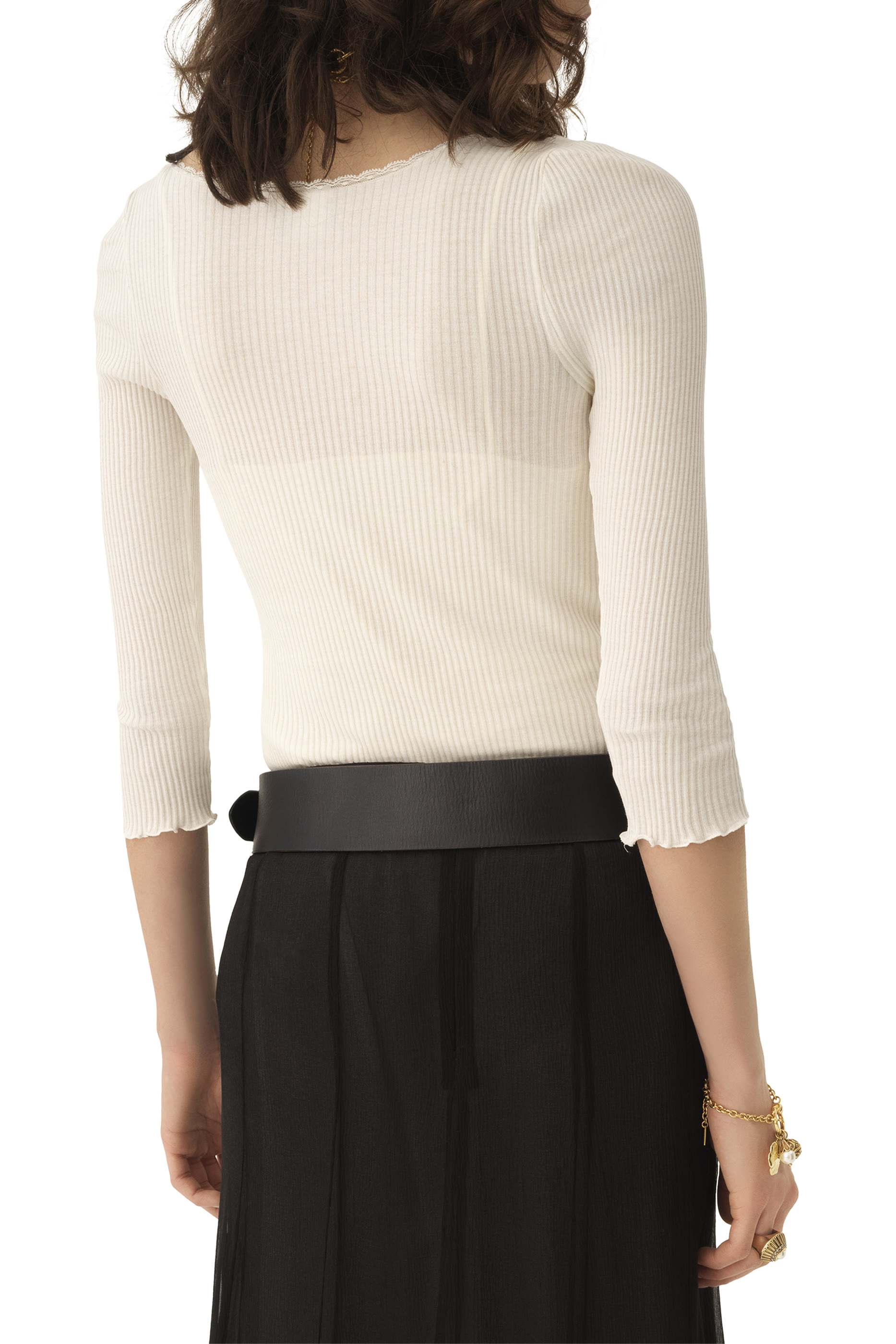 كارديجان بياقة عميقة قطن