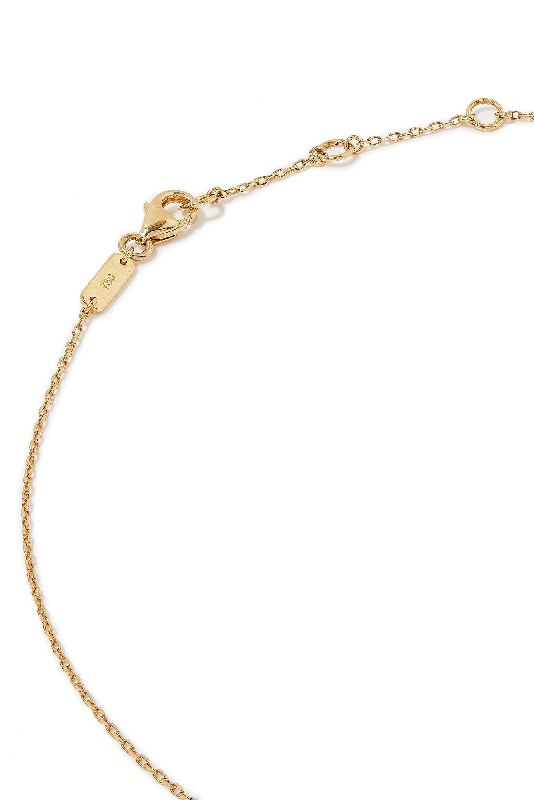 قلادة بدلاية بتصميم حرف 'ف' وقلب للأطفال، مينا وذهب أصفر عيار 18