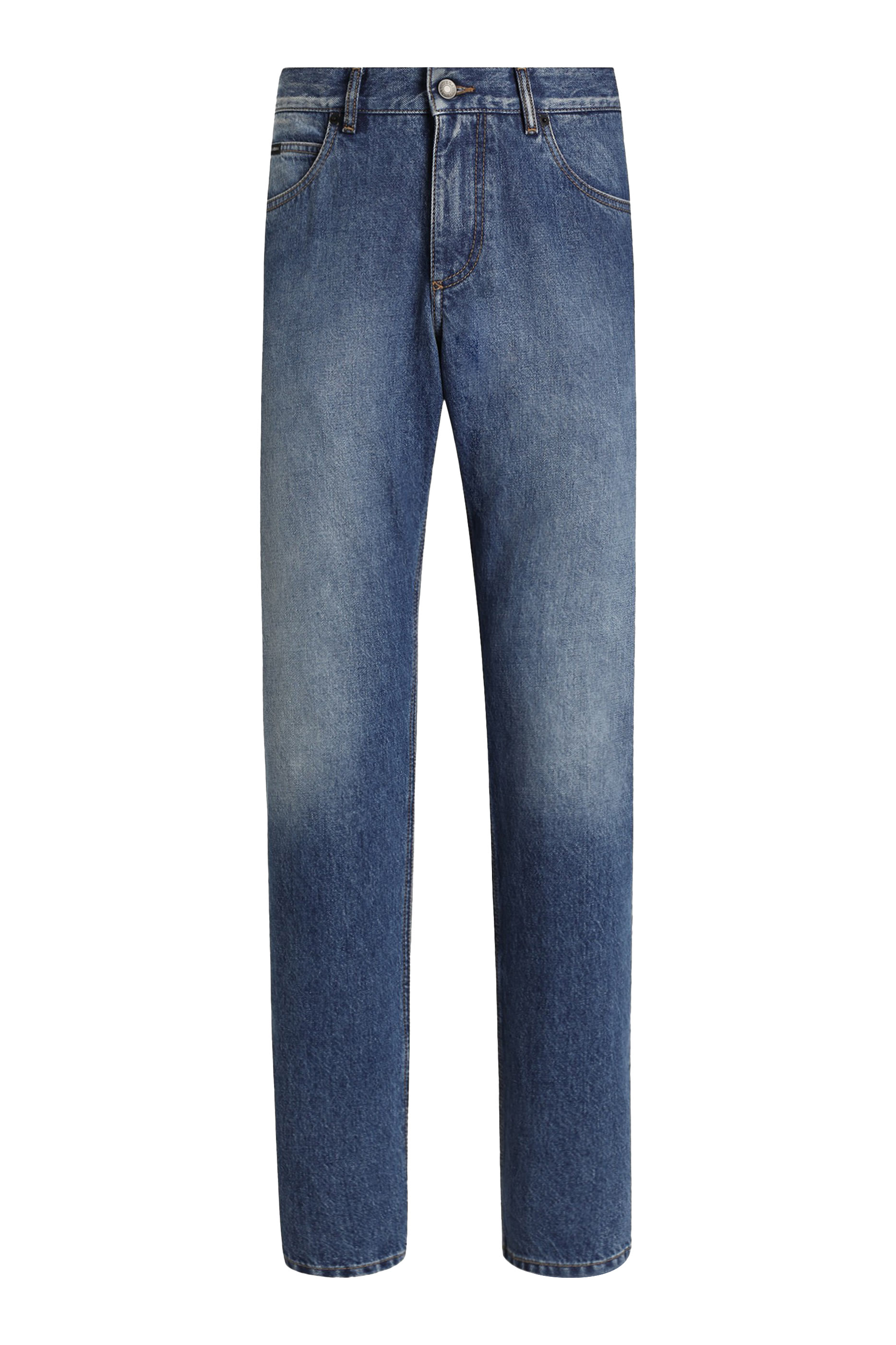 بنطال مزين برقعة شعار الماركة دنيم