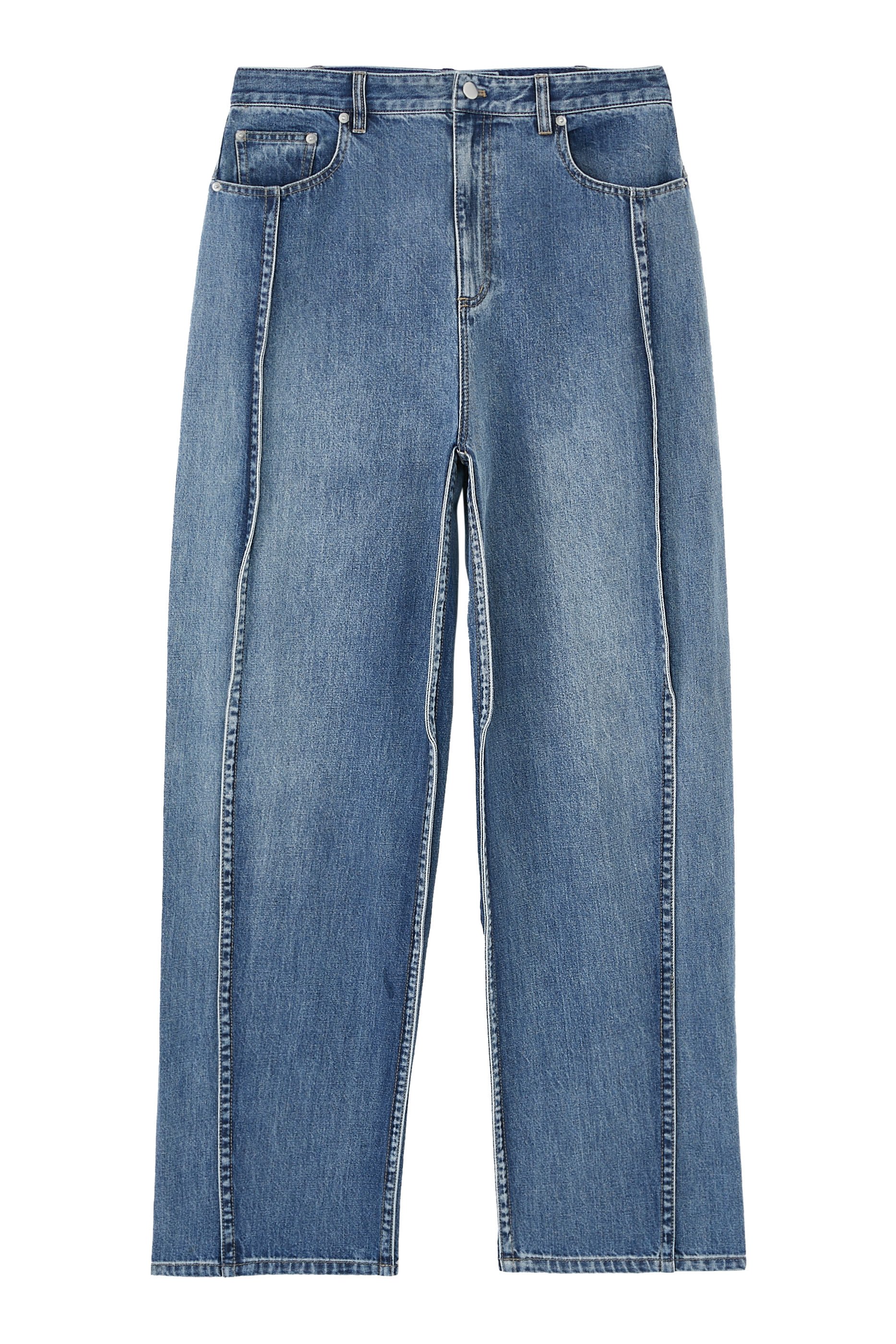 بنطال جينز دنيم بطيات