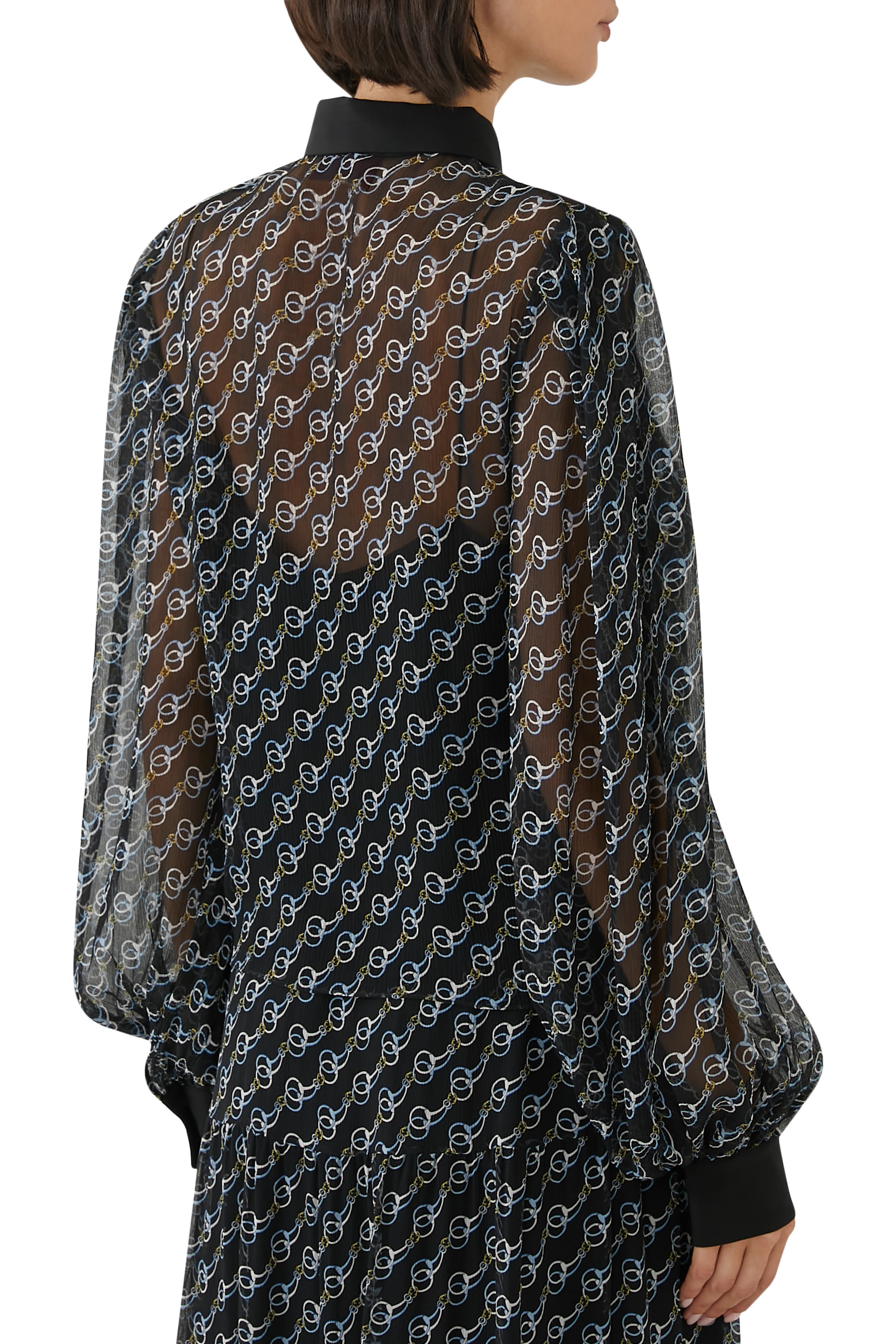 قميص كريبون بطبعات حرير