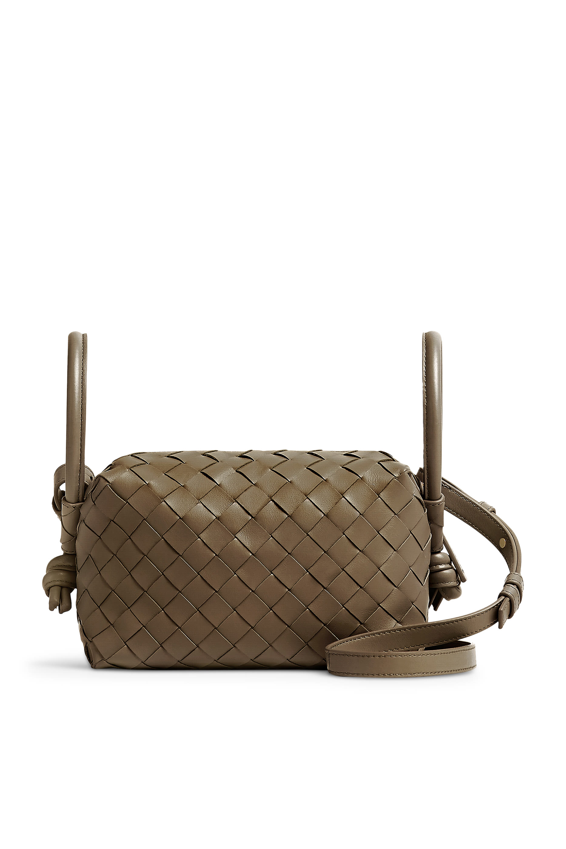 حقيبة كروس لوب صغيرة جلد مجدول