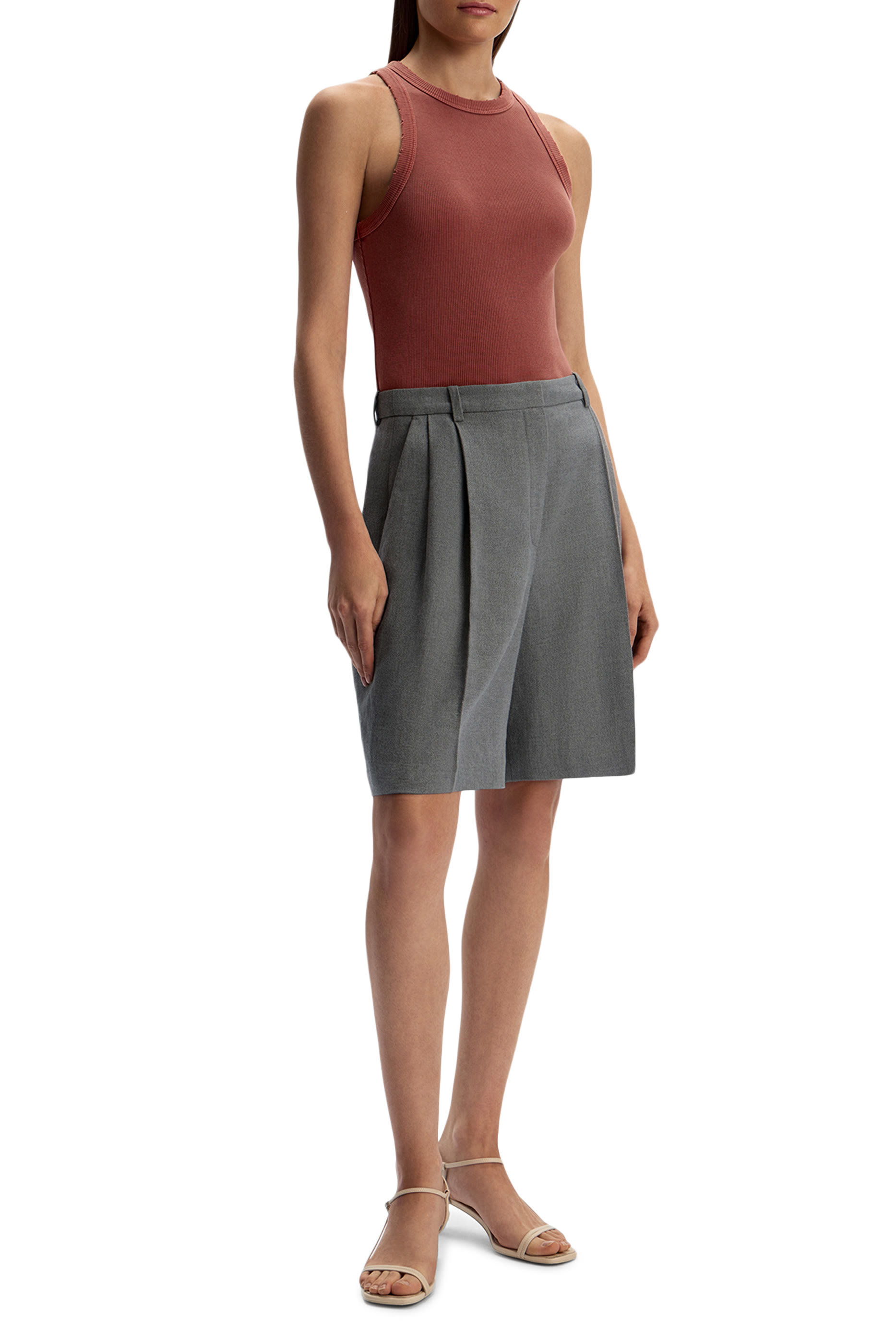 بلوزة بلا أكمام قماش مصبوغ