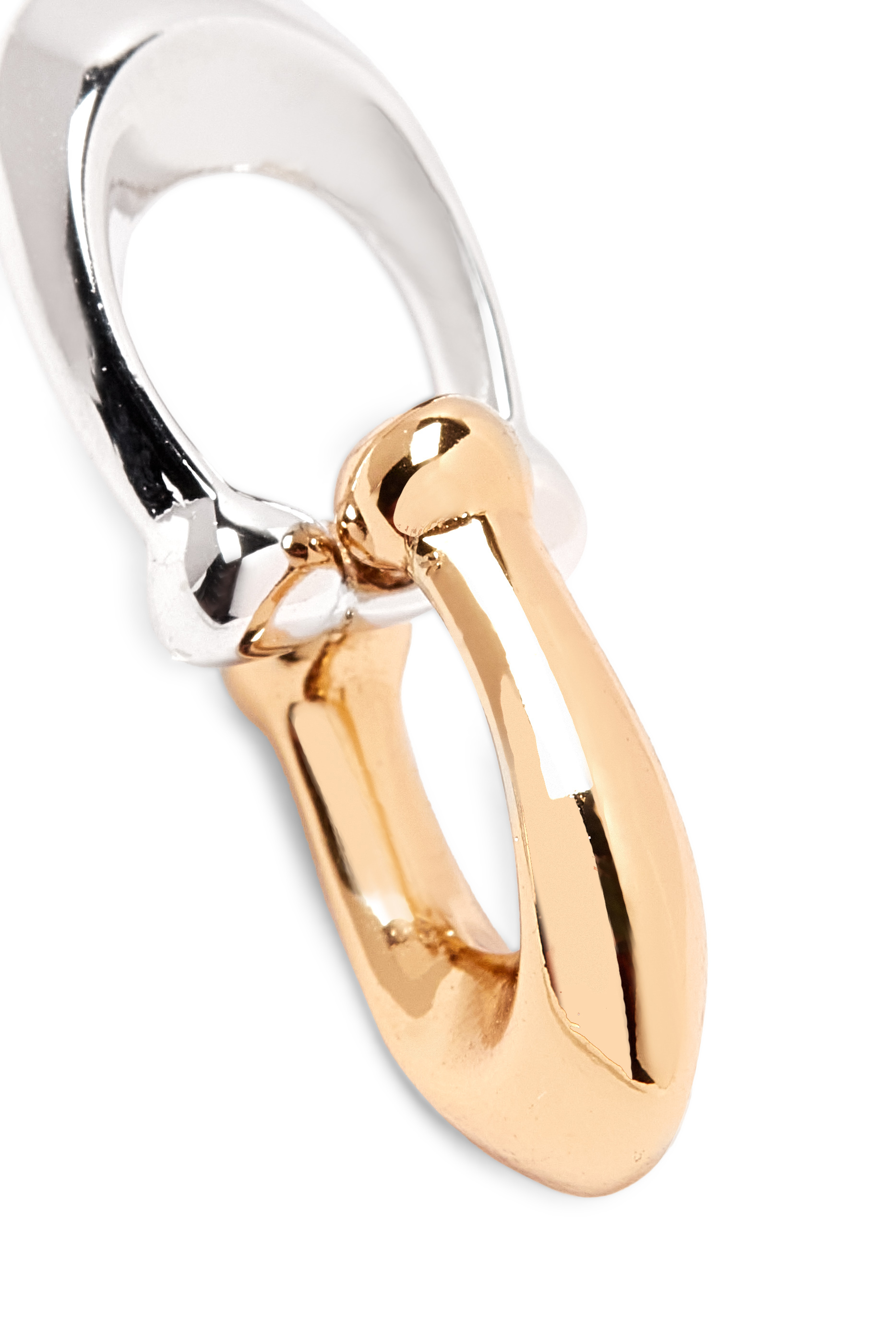 أقراط متدلية مزدوجة بشعار الماركة، معدن مطلي