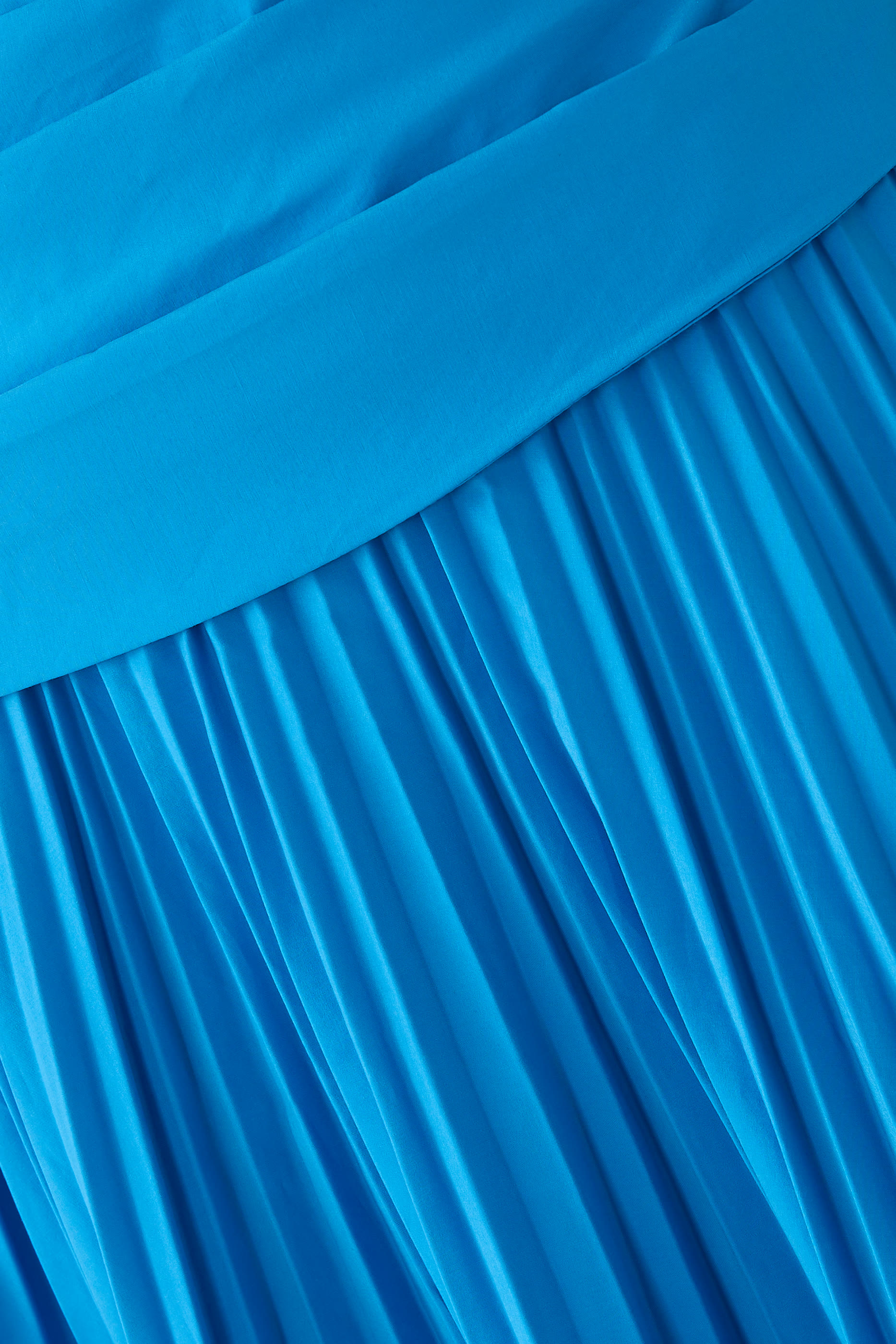 فستان أري بلا حمالات متوسط الطول قطن