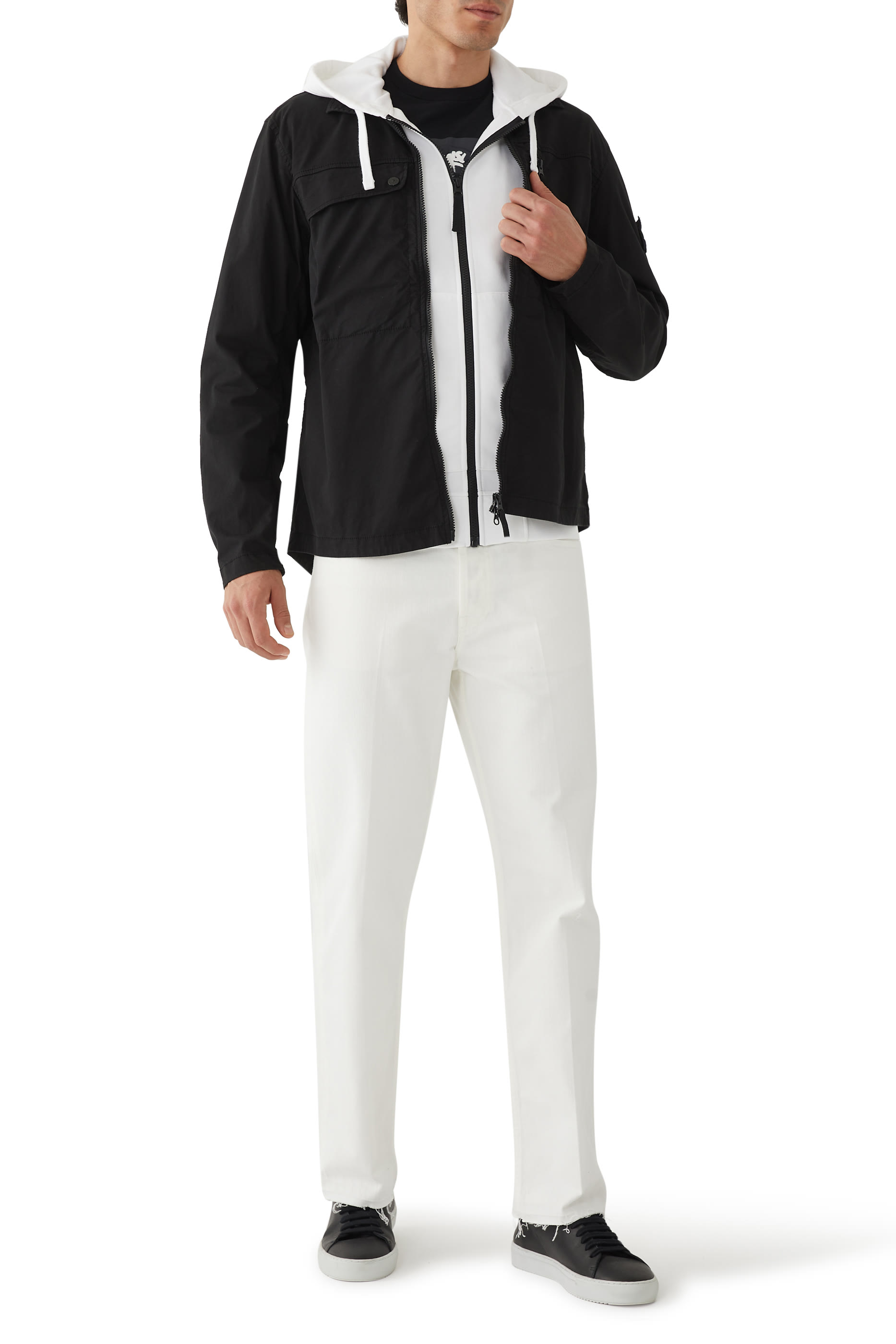 جاكيت بتصميم قميص قطن مطاطي